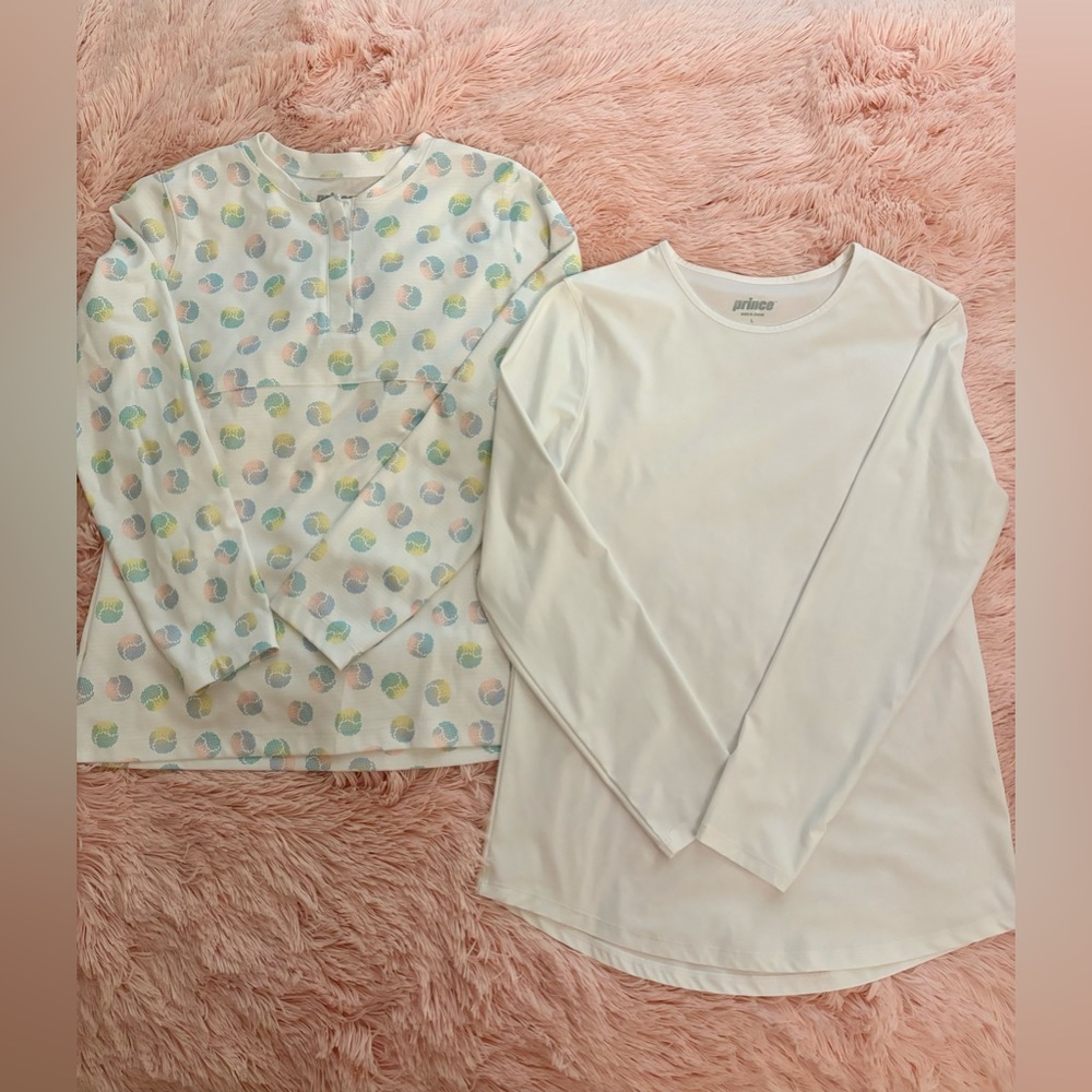 BUNDLE!!! TWO Prince Girls' Long Sleeves Tennis Tops Youth Size L (14)